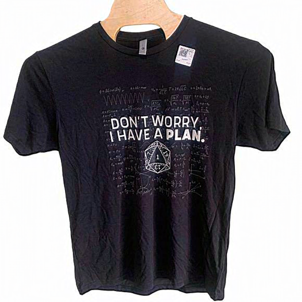 Don’t Worry I Have a Plan T Shirt Size Large Black Unisex math teacher dungeons‎